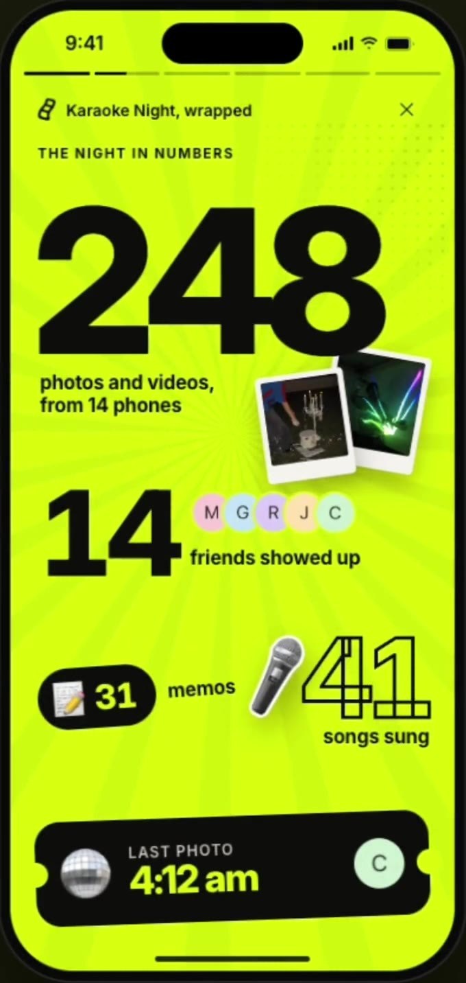 Wrapped card: 248 photos and videos from 14 phones